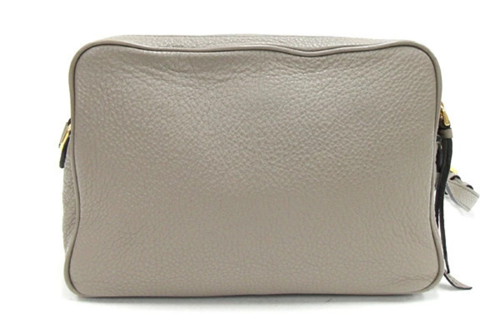 Prada Shoulder Leather Bag Gray Crossbody Gray